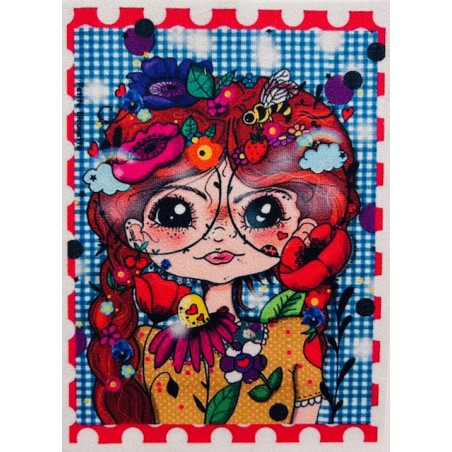 Coupon Petite Biounette Flore - Velours - 15cm*10cm