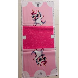 Coupon-patron Sac Marcel Enfant Viny DiY Licorne 1 fond rose - Bachette 100% coton
