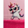 Coupon-patron Sac Marcel Enfant Viny DiY Licorne 1 fond rose - Bachette 100% coton