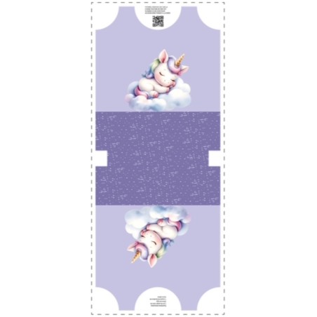 Précommande Coupon-patron Sac Marcel Enfant Viny DiY Licorne 2 fond lilas - Bachette 100% coton - Expédition estimée 28 juin