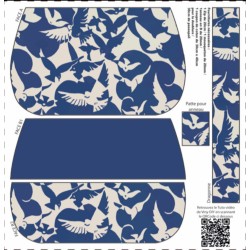 Précommande Coupon-patron Pochette Yzy Viny DiY Oiseaux bleus - Coupon seul ou Kit - Expédition 21/07