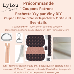 Précommande Coupon-patron Pochette Yzy Viny DiY Eventails roses - Coupon seul ou Kit - Expédition 21/07