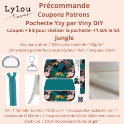 Précommande Coupon-patron Pochette Yzy Viny DiY Jungle - Coupon seul ou Kit - Expédition 21/07