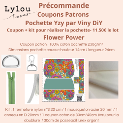 Précommande Coupon-patron Pochette Yzy Viny DiY Flower Power - Coupon seul ou Kit - Expédition 21/07
