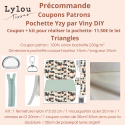 Précommande Coupon-patron Pochette Yzy Viny DiY Triangles - Coupon seul ou Kit - Expédition 21/07