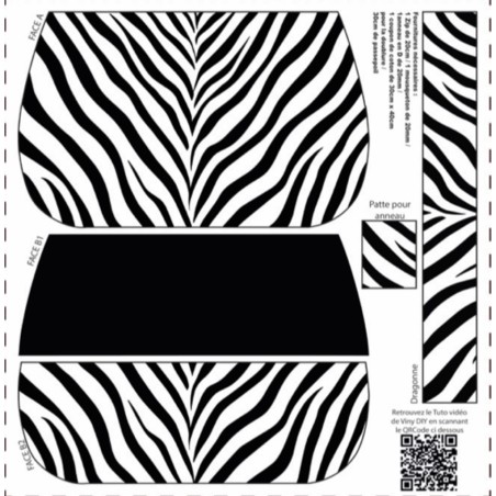 Précommande Coupon-patron Pochette Yzy par Viny DiY Zèbre - Coupon seul ou Kit complet - Expédition estimée 21 juillet