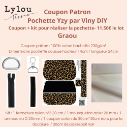 Kit complet Coupon-patron Pochette Yzy par Viny DiY GRAOU léopard