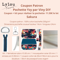 Kit complet Coupon-patron Pochette Yzy par Viny DiY Sakura