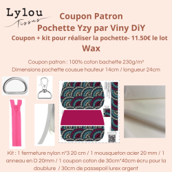 Kit complet Coupon-patron Pochette Yzy par Viny DiY Wax