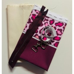 Kit complet Coupon-patron Pochette Yzy par Viny DiY Graou Léopard rose