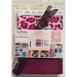 Kit complet Coupon-patron Pochette Yzy par Viny DiY Graou Léopard rose