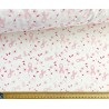 Octobre Rose : Tissu Ruban rose sur fond blanc - 100 % Coton percale OekoTex