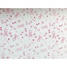 Octobre Rose : Tissu Ruban rose sur fond blanc - 100 % Coton percale OekoTex