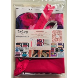 Kit complet Coupon-patron Pochette Yzy par Viny DiY Fleurs roses