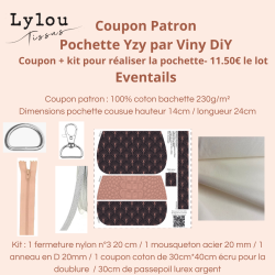 Kit complet Coupon-patron Pochette Yzy par Viny DiY Eventails roses