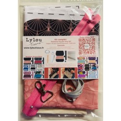 Kit complet Coupon-patron Pochette Yzy par Viny DiY Eventails roses
