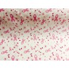 Octobre Rose : Tissu Ruban rose sur fond blanc - 100 % Coton percale OekoTex