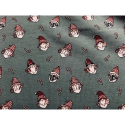 Jersey Noël lutins sur fond vert - OekoTex