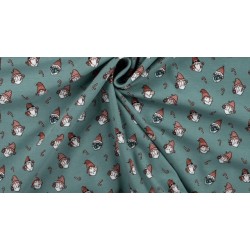 Jersey Noël lutins sur fond vert - OekoTex