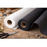 Précommande : Rouleau 25m Toile thermocollante non tissée : blanc ou noir. Expédition le 5 septembre