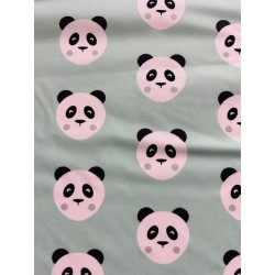 Maotey pandas fond vert menthe - Coton OekoTex