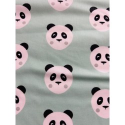 Maotey pandas fond vert menthe - Coton OekoTex