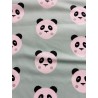 Maotey pandas fond vert menthe - Coton OekoTex