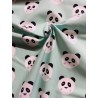 Maotey pandas fond vert menthe - Coton OekoTex