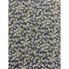 Viscose imprimée : Yoko fleurs sur fond gris