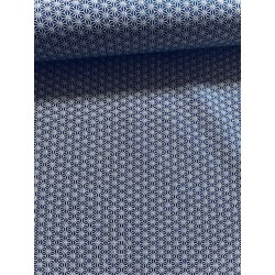 Tissu Saki blanc fond bleu indigo - Coton OekoTex