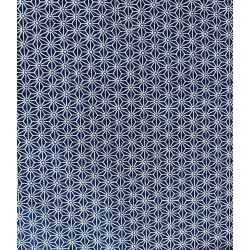 Tissu Saki blanc fond bleu indigo - Coton OekoTex