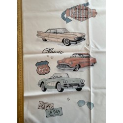 Panneau polyester imperméable 50 cm * 100 cm : Route 66 grands motifs fond blanc