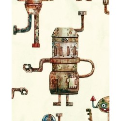 PUL motif Robots - coupon de 45cm*45cm