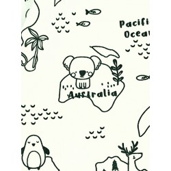 Tissu à colorier Mapacolo animaux du monde - Coton OekoTex