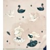 Panneau polyester imperméable 50 cm * 55 cm : Black swan bunny grands motifs fond rose