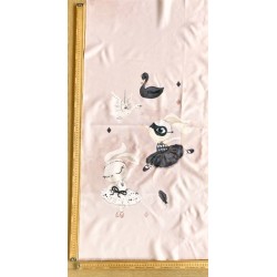 Panneau polyester imperméable 50 cm * 100 cm : black swan bunny grands motifs fond rose