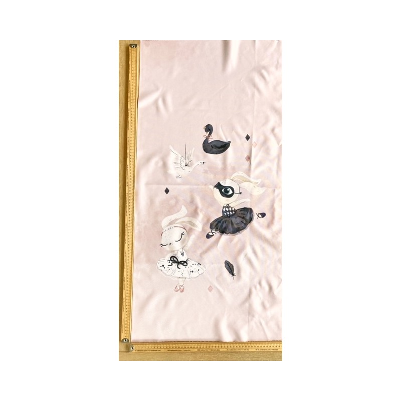 Panneau polyester imperméable 50 cm * 100 cm : black swan bunny grands motifs fond rose