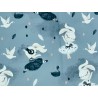 Panneau polyester imperméable 50 cm * 100 cm : black swan bunny petits motifs fond gris