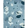 Panneau polyester imperméable 50 cm * 100 cm : black swan bunny petits motifs fond gris