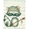 Panneau Animaux de la forêt Raton laveur - Coton premium 35cm*35cm