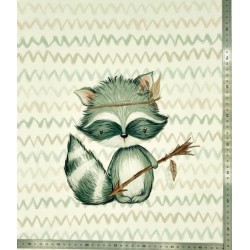 Panneau Animaux de la forêt Raton laveur : Sweat léger French terry 38*48cm