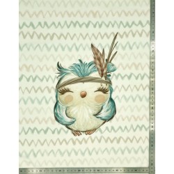 Panneau Animaux de la forêt Hibou : Sweat léger French terry 38*48cm