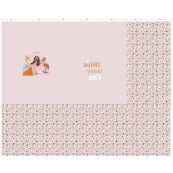 Panneau et notice de montage Katia Robe en jersey 120*150cm : Best Friends forever sur fond rose - OekoTex