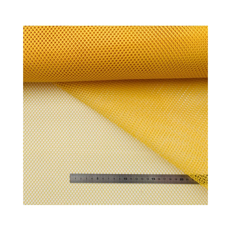 Filet mesh jaune moutarde - maille de 4mm