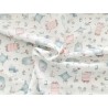 Tissu Layette et bodies fond blanc - Coton bio GOTS