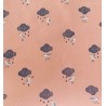 Tissu Waterproof Katia oiseaux sous la pluie sur fond rose poudré - OekoTex