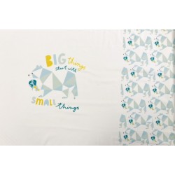 Tisssu Panneau T-shirt Katia en jersey 70*140cm : Ours origami sur fond blanc - OekoTex
