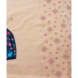 Tissu Panneau T-shirt Katia en jersey 70*140cm : Fiesta motif mexicain sur fond saumon - OekoTex