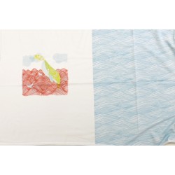 Tissu Panneau T-shirt Katia en jersey 70*140cm : Baleine sur fond blanc - OekoTex