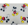Licence Mickey debout façon pellicule vieillie (points blancs) fond gris - Coton OekoTex